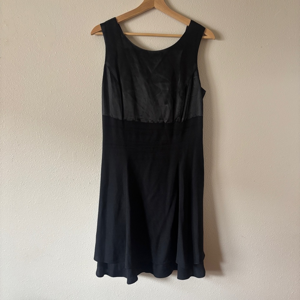 Vintage y2k flare a line black mini dress